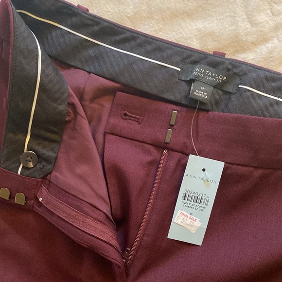 NWT Ann Taylor Purple Straight Pants (Curvy Petite Sizing) - Picture 3 of 5